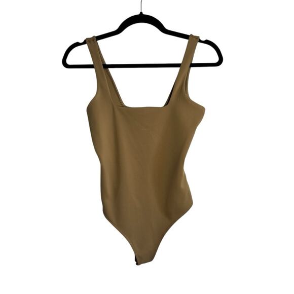 Good American Scuba Modern Tank Thong Pecan Bodysuit - Picture 2 of 8